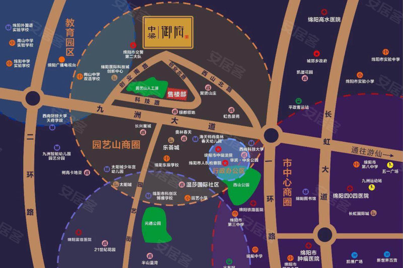 绵阳中梁御府-交通图(1) - 绵阳安居客