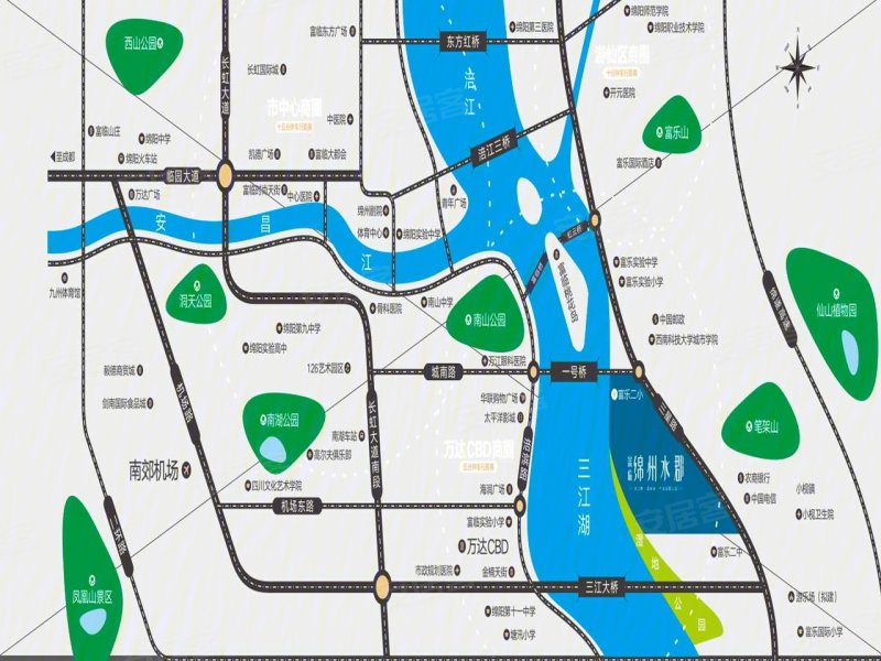 绵阳富临绵州水郡-交通图(66) - 绵阳安居客