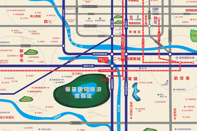 郑州银基国际旅游度假区-交通图(90) - 郑州安居客