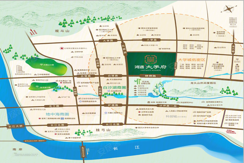 宜宾鸿通·大学府-交通图(32) - 宜宾安居客