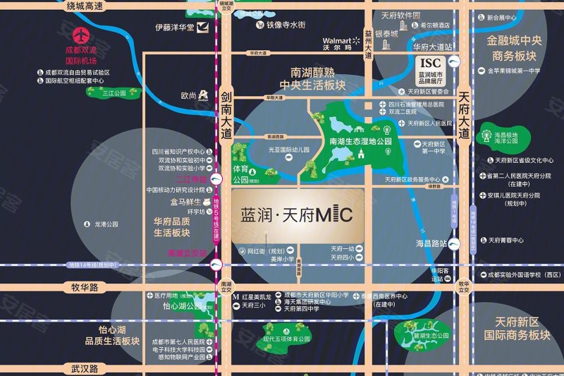 蓝润天府mic交通图