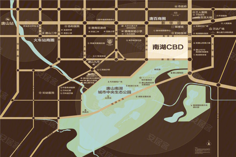 唐山南湖cbd-交通图(1) - 唐山安居客