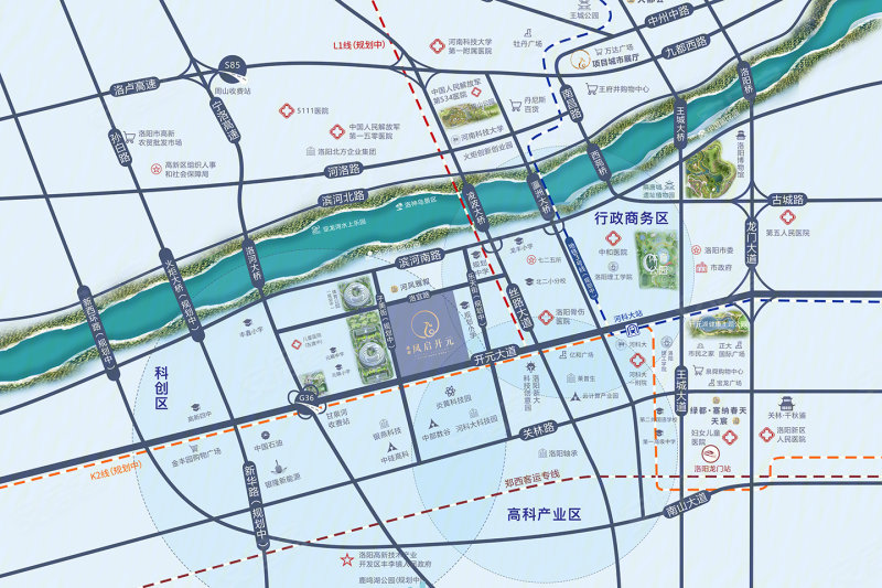 洛阳绿都凤启开元-交通图(5) - 洛阳安居客