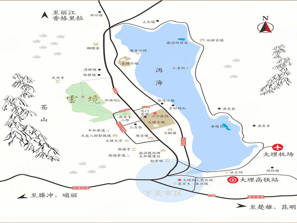 大理云境(大理苍海高尔夫国际社区)房价,楼盘户型,周边配套,交通地图