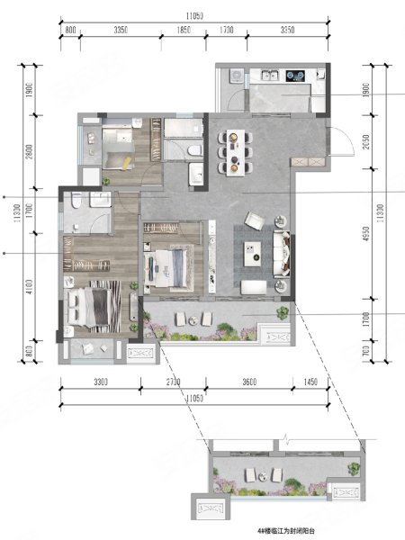 绿地听江左岸户型图