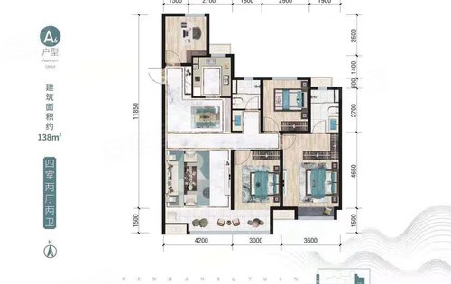 恒安·如园动态:四室两厅两卫户型图-临汾安居客