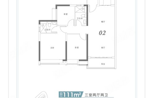 黄埔中央城动态:111方户型图,三房-广州安居客
