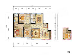 130平米户4室2厅2卫 在售 建筑面积约130m