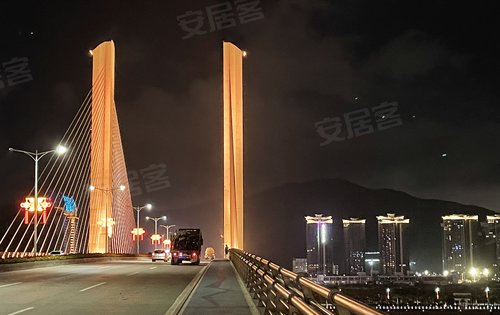 横琴大桥东侧,十字门,金融国际中心,澳门塔.