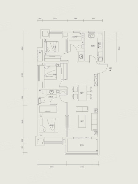 建发金茂玺悦户型图