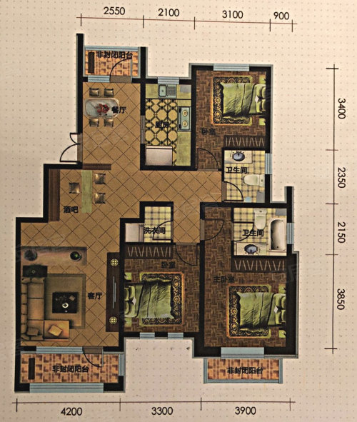 抚顺经济开发区楼盘 建荣皇家海岸  南                      户型图