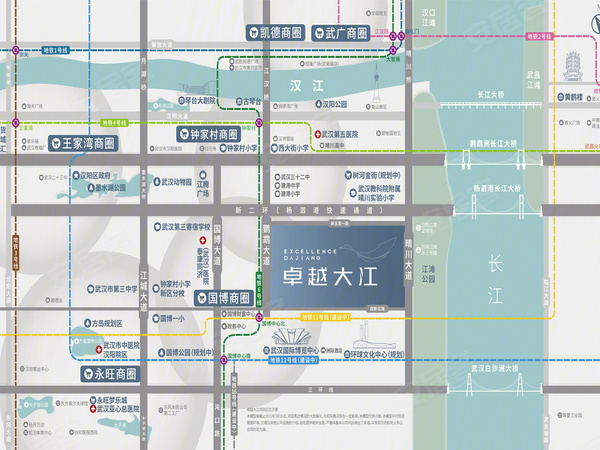 卓越大江,武汉卓越大江房价,楼盘户型,周边配套,交通地图,鹦鹉大道与