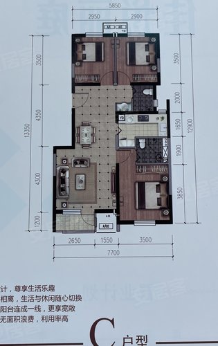 佳悦丽庭在售106平住宅户型图展示南北通透户型方正有车位了解更多