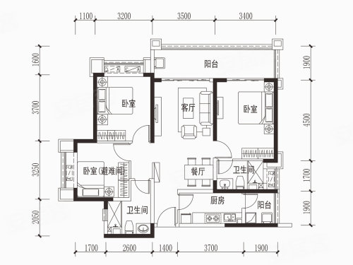 恒大天府半岛户型图