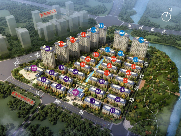 建业世和府楼盘建筑物外景
