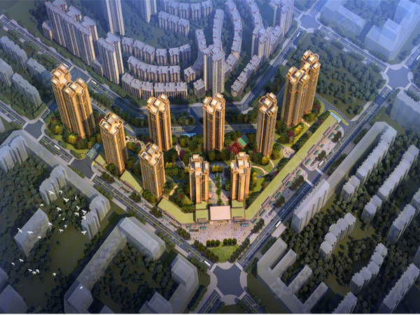香槟城二期楼盘建筑物外景