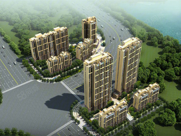 金色湖畔楼盘建筑物外景