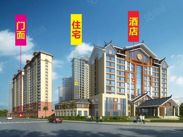 骆越国际大酒店·幸福里楼盘建筑物外景