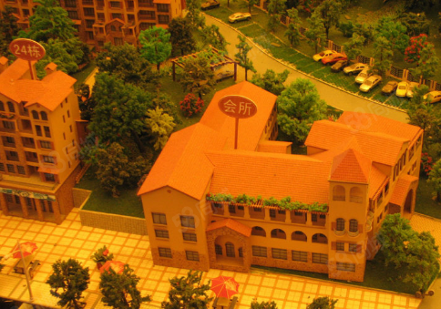 武夷山百花欣苑公园里规划沙盘