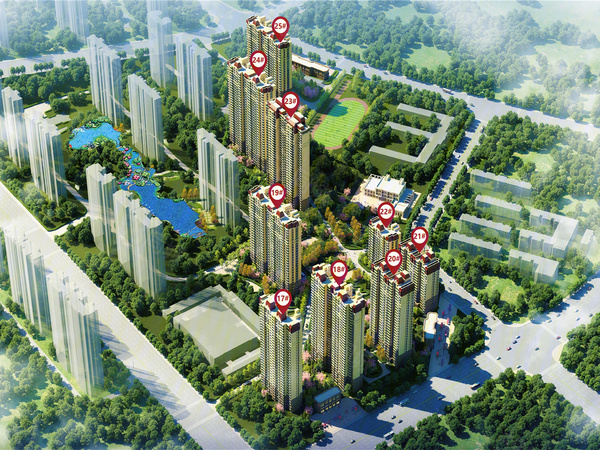 阳泉恒大帝景楼盘建筑物外景