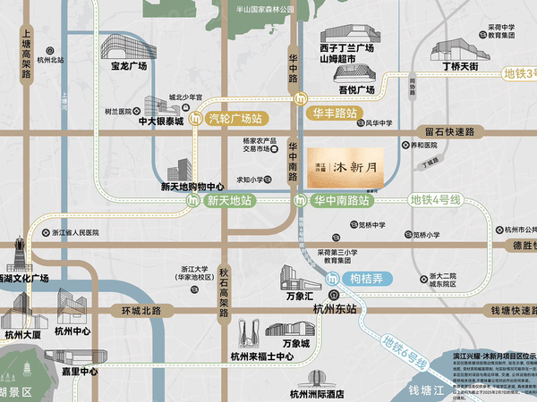 滨江兴耀沐新月楼盘区位规划