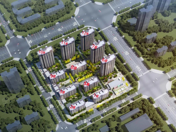 万山绿都楼盘建筑物外景