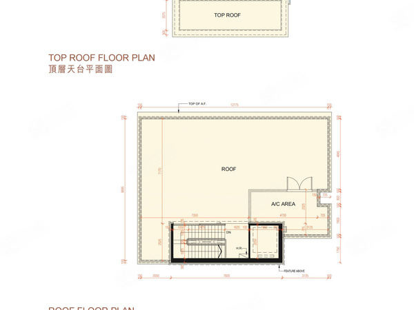 南天第1號獨立屋頂層天台平面圖