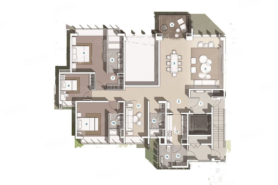 蔚蓝卡地亚花园城户型图,蔚蓝卡地亚花园城小区实景图,实拍内外景图片