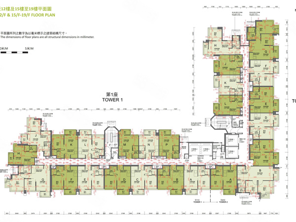 利奧坊‧曦岸6樓至12樓及15樓至19樓平面圖