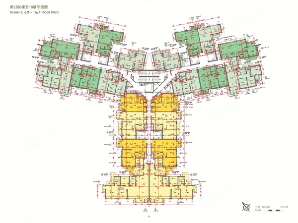 OMA by the Sea第2座6樓至16樓平面圖