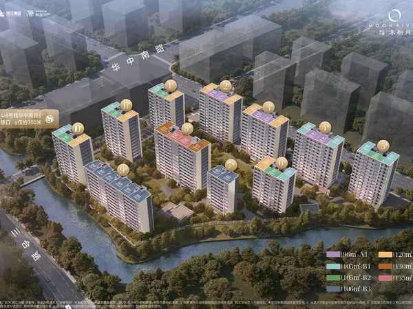 滨江兴耀沐新月楼盘建筑物外景