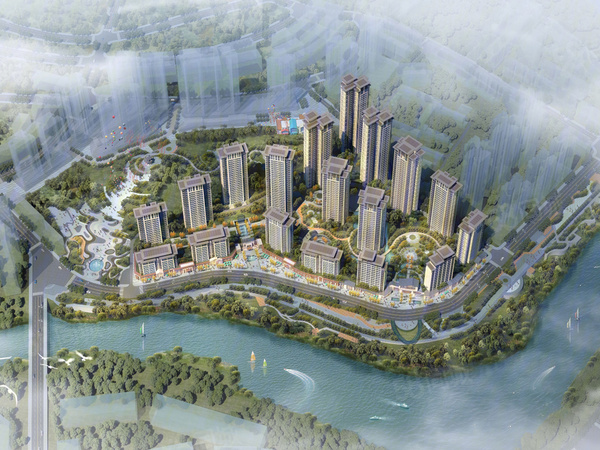 松桃外滩二期楼盘建筑物外景