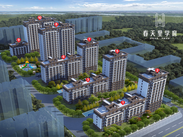 春天里学府鸟瞰沙盘图