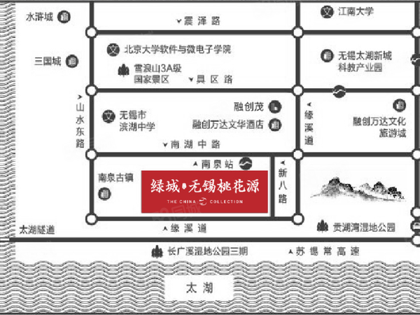 绿城无锡桃花源,无锡绿城无锡桃花源房价,聆湖美墅,绿城无锡桃花源物业、户型图、周边配套和交通详情_无锡58爱房