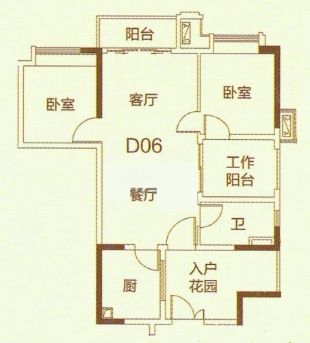 简单户型图带尺寸图片