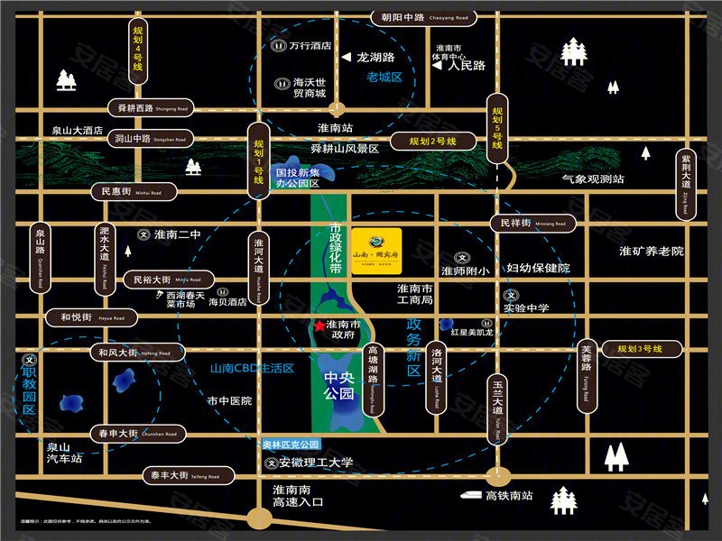 淮南山南国宾府-配套图(45) - 淮南安居客