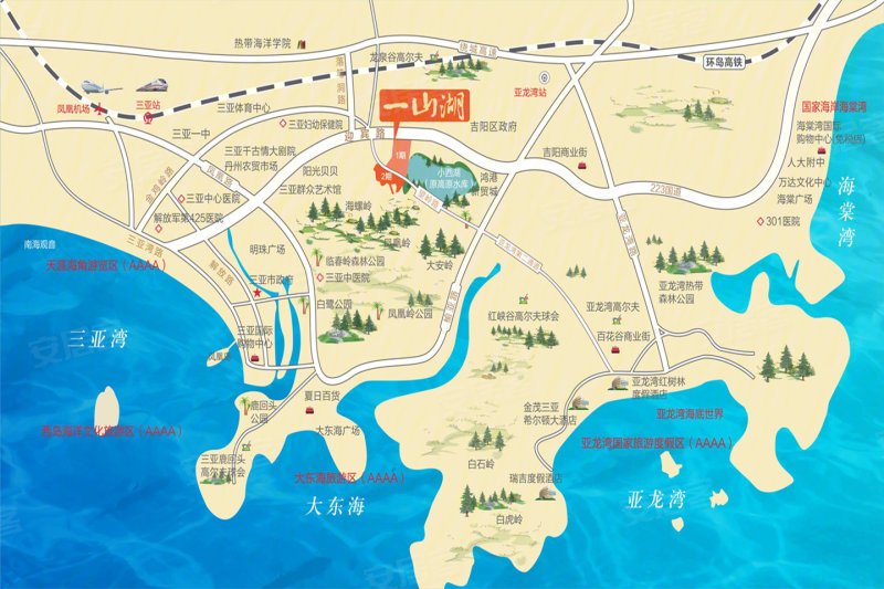 三亚一山湖小区地图图片