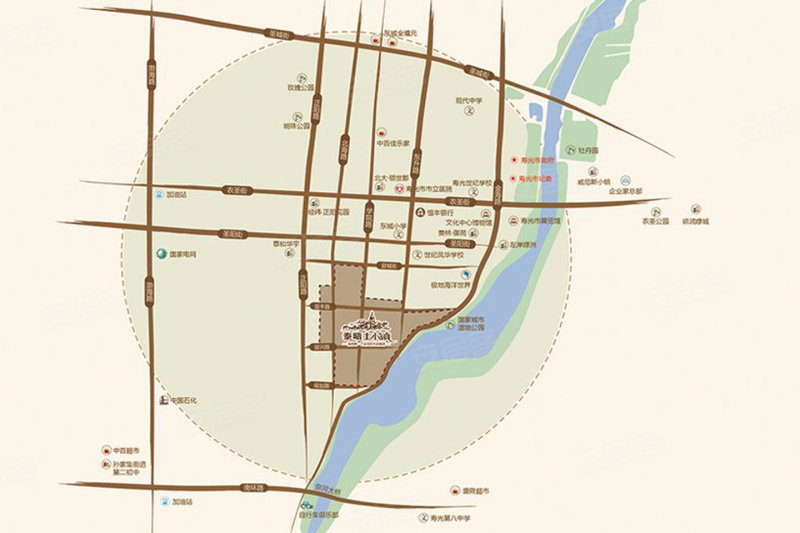 泰晤士小镇地图高清图片
