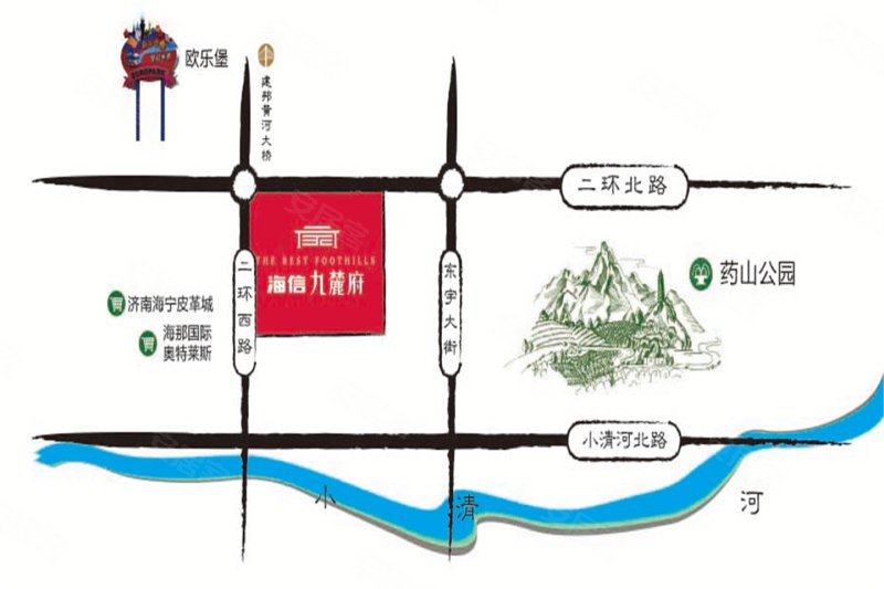 济南安居客>济南楼盘>天桥楼盘>泺口楼盘>海信九麓府>楼盘区位规划232