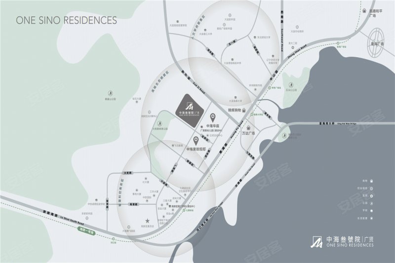 大连中海叁號院|广贤-交通图(146) - 大连安居客