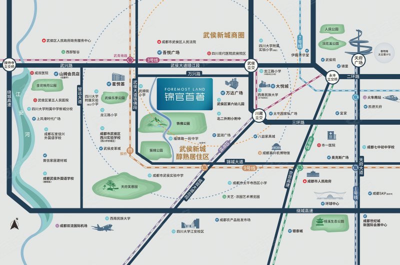 成都华润置地成都锦官首著-交通图(17) - 成都安居客