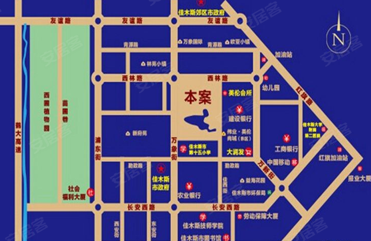 佳木斯市小区分布图图片