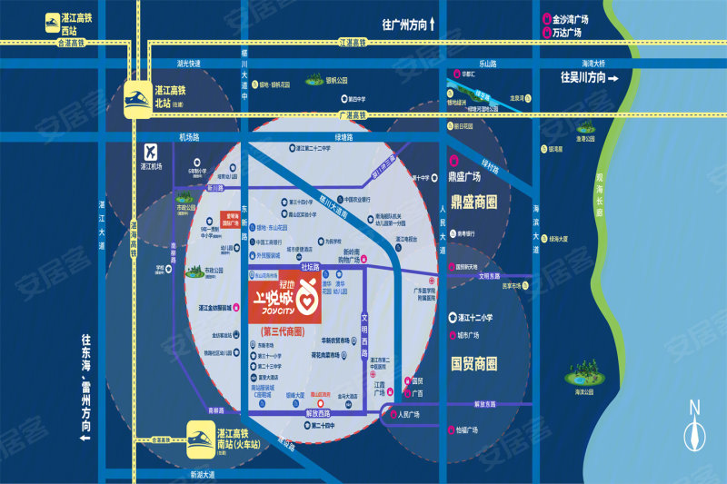 湛江銀地上悅城-交通圖(57) - 湛江安居客