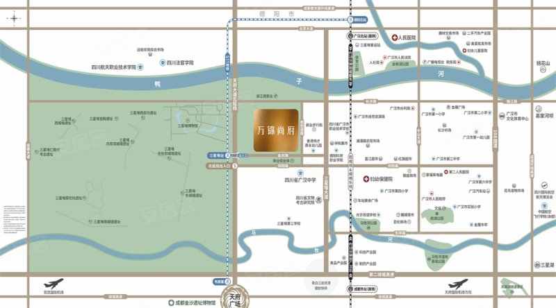 广汉市万锦尚府-交通图(17) - 广汉市安居客