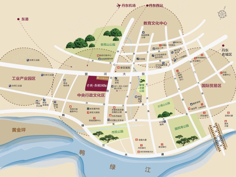 丹东保利香槟国际-交通图(45) - 丹东安居客