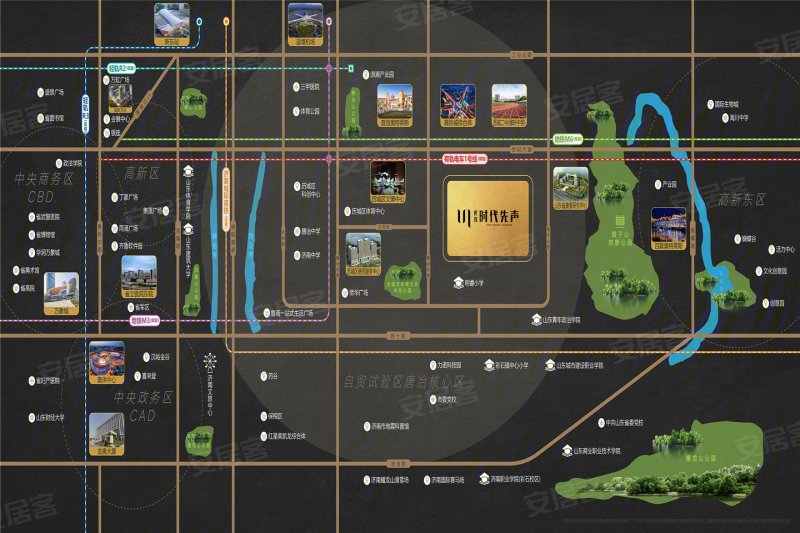 济南世茂时代先声-交通图(74) - 济南安居客