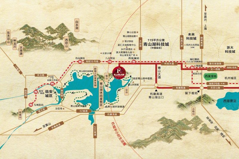 杭州青山湖玫瑰园-交通图(52) - 杭州安居客