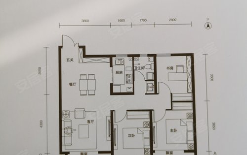 95平三室两厅一卫小三居南北通透全明户型采光视野佳您值得拥有