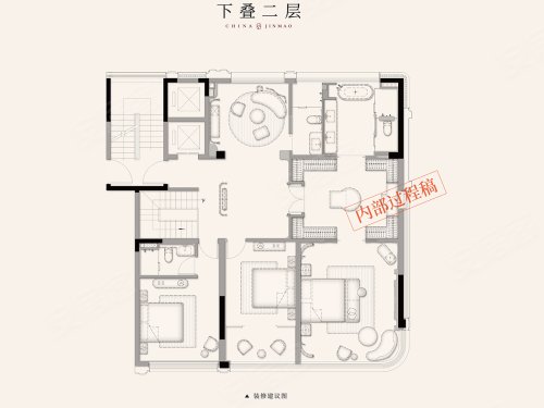 金茂璞逸云湖下叠227平米,金茂璞逸云湖别墅约227.00平米户型图,朝南朝向 - 合肥安居客