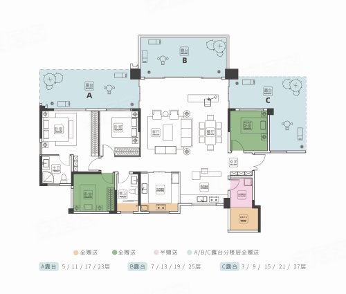 云峯一品147平户型,云峯一品4室2厅2卫1厨约147.00平米户型图,朝南朝向 - 贵阳安居客